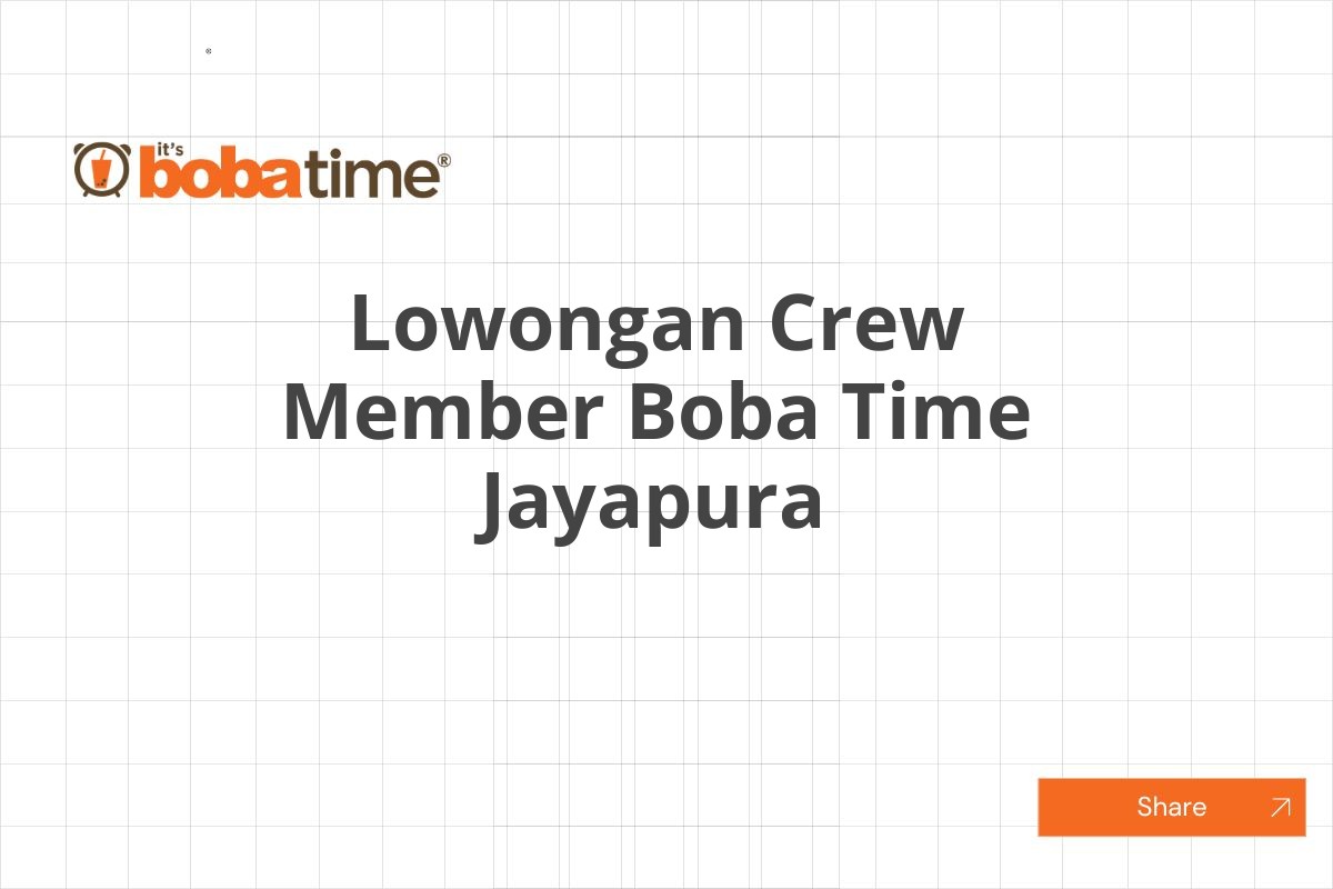 Lowongan Crew Member Boba Time Jayapura