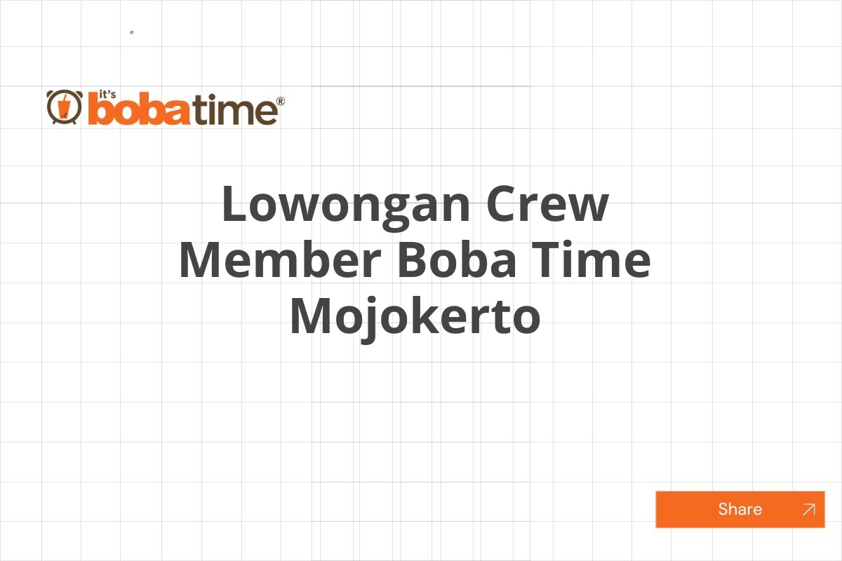 Lowongan Crew Member Boba Time Mojokerto