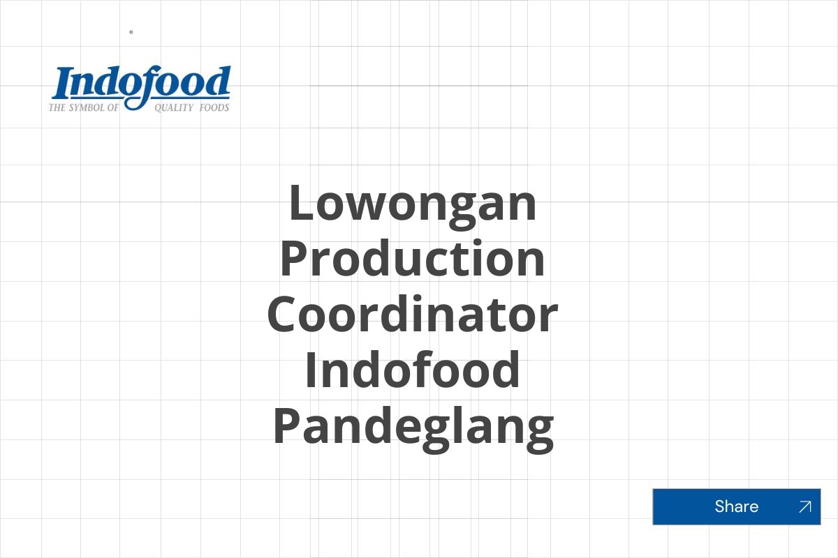 Lowongan Production Coordinator Indofood Pandeglang